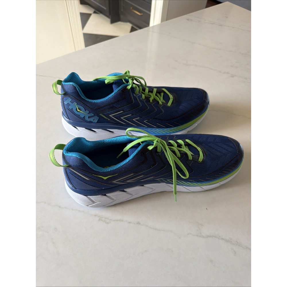 HOKA ONE ONE Clifton 4 Men's Size 15 Blue Green Running‎ Walking Shoes 1016723